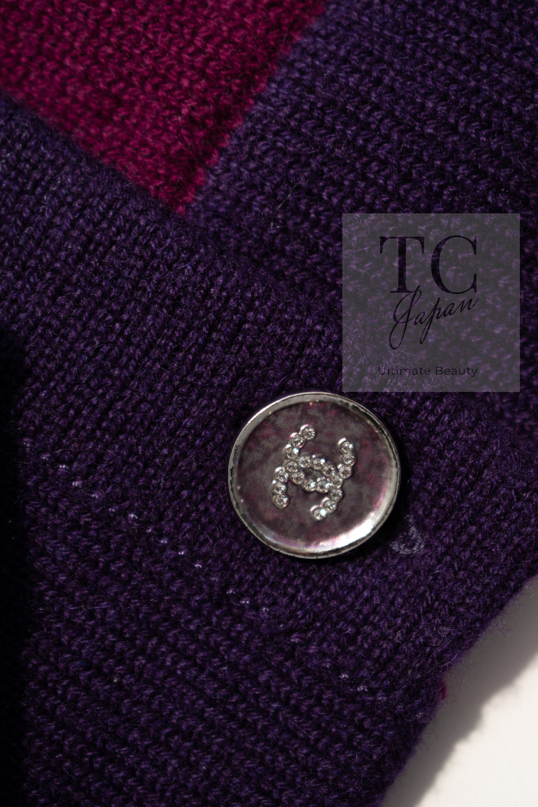 シャネル カーディガン CHANEL プラム パープル ココ ボタン