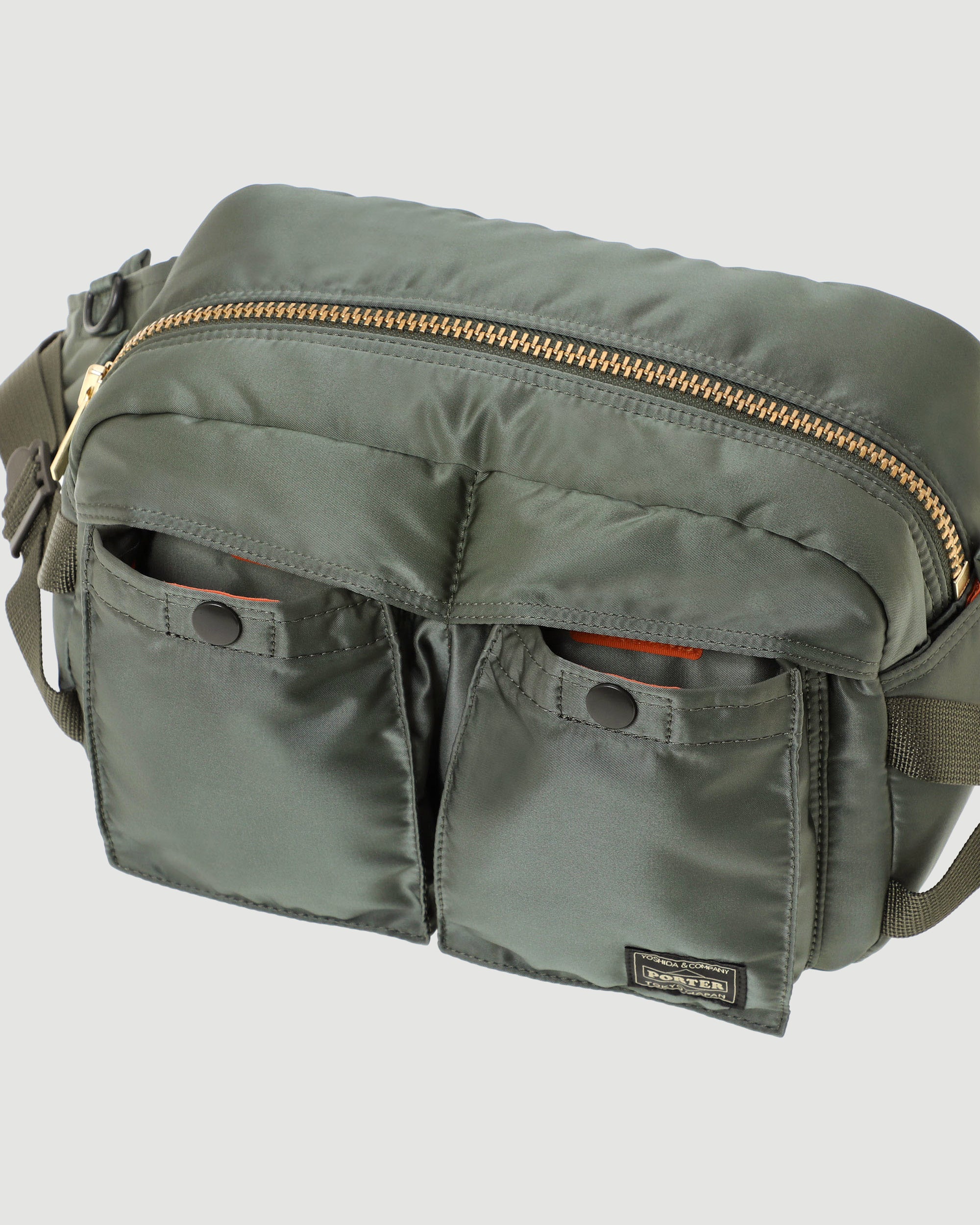 Porter Yoshida – Tanker Waist Bag Sage Green Large – Tenue de Nîmes