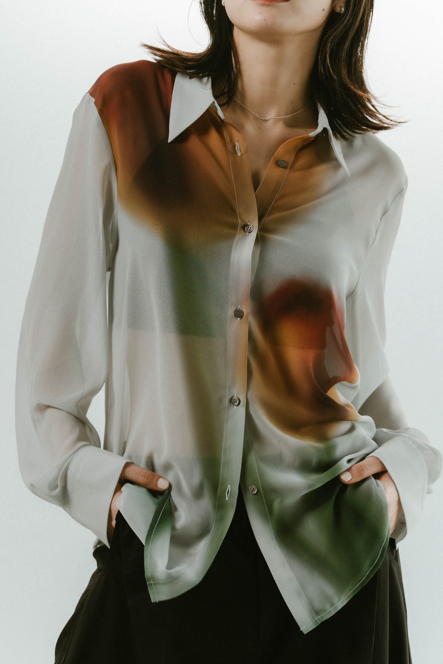 flower print sheer shirt(unisex) – TENDER.S