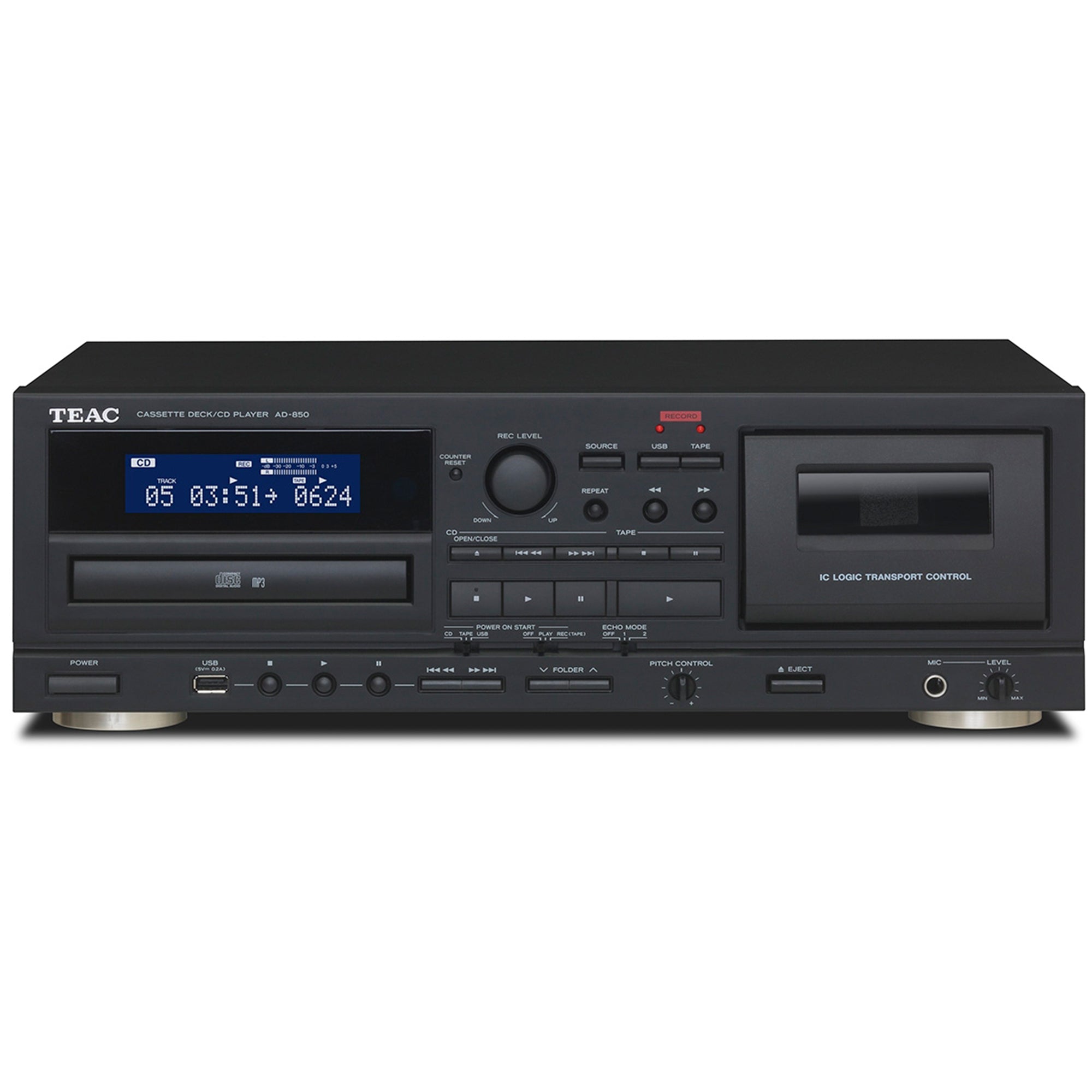 TEAC AD-850-SE Cassette Deck CD Player - Black – TEAC USA