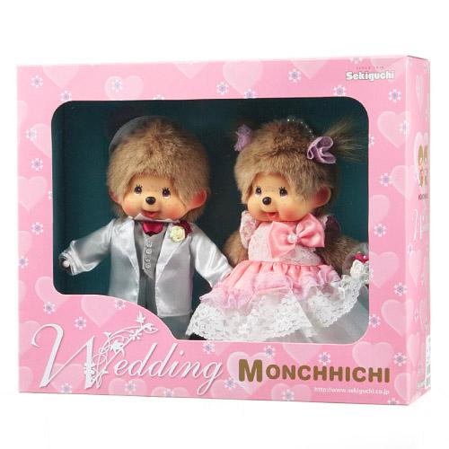 ピンクカラードレスのモンチッチウエディングセット ＜シェリーマリエ