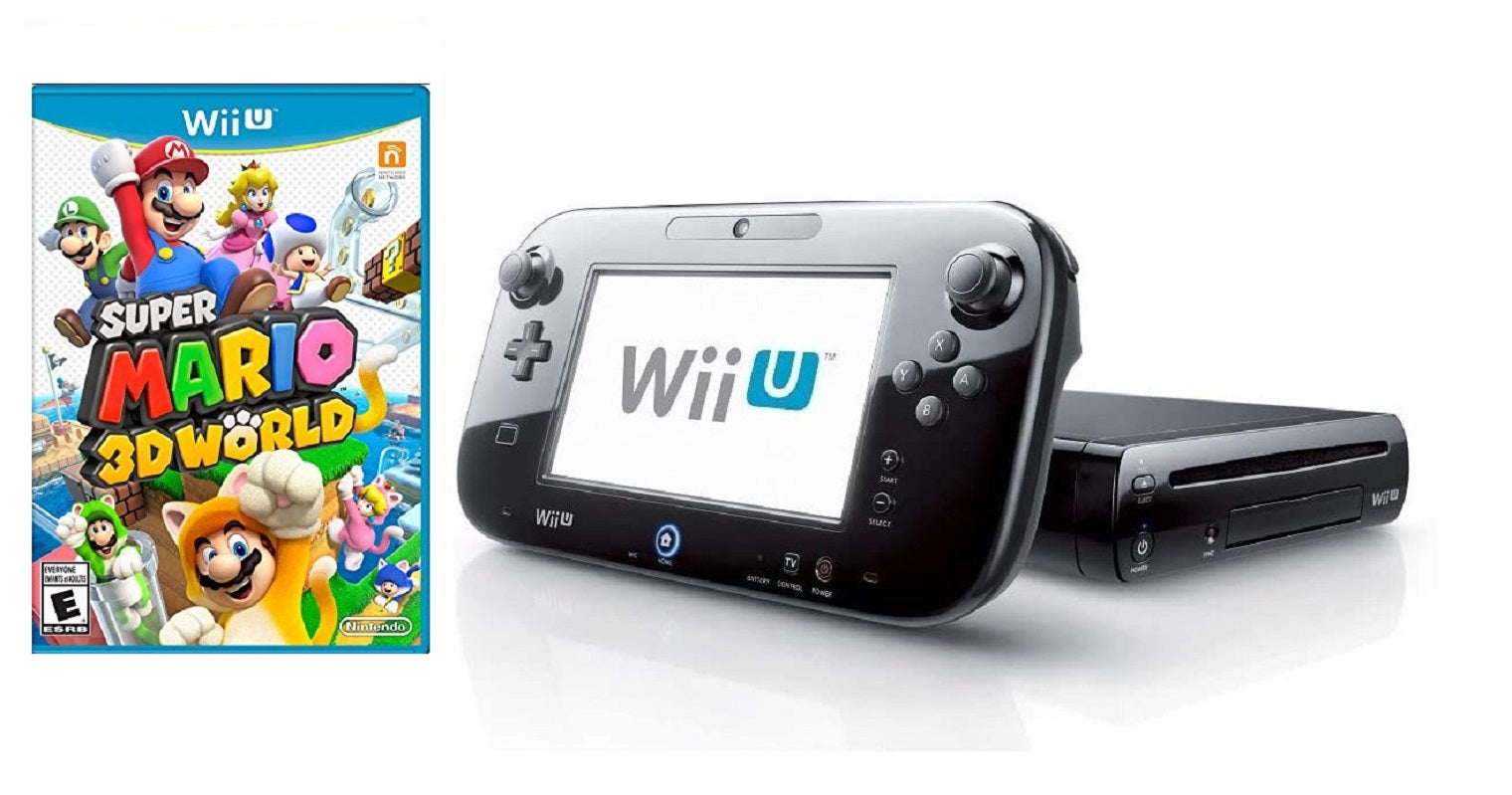 Nintendo Wii U Console - 32GB Black Deluxe Set + Super Mario 3D