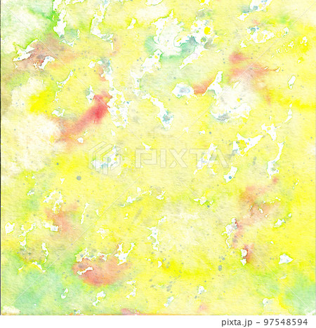 初夏の爽やかな水彩抽象画テクスチャ イエローのイラスト素材