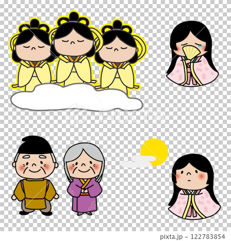 かぐや姫セット1のイラスト素材 [122783854] - PIXTA