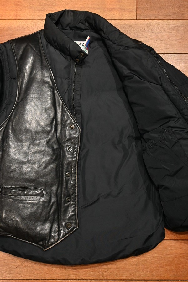 USED)SCHOTT ショット ダウン+レザー ジャケット+ベスト 2WAY