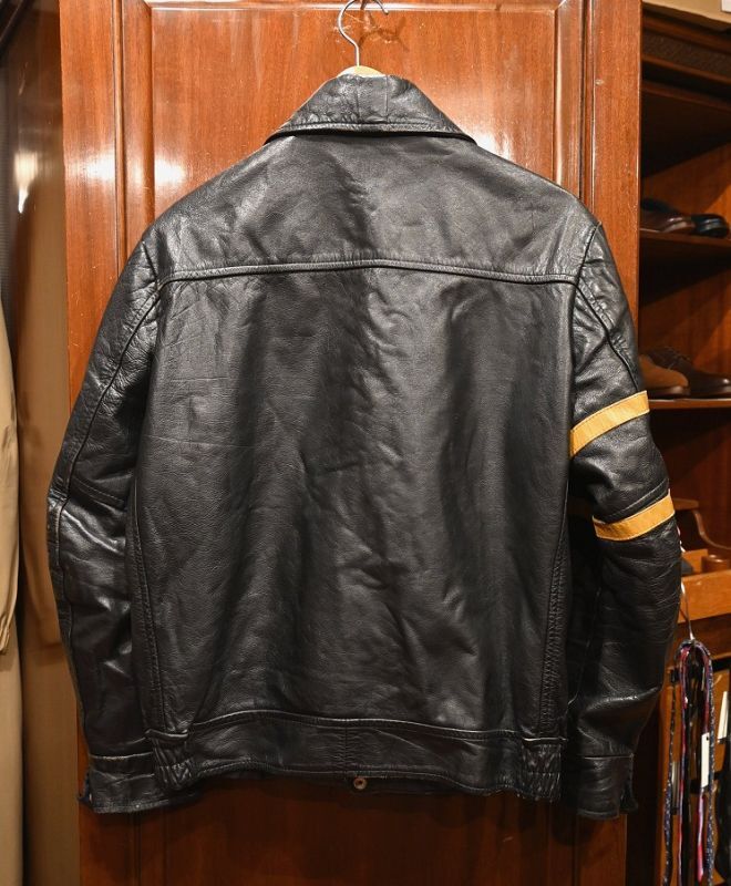 USED 80S カナダ製 オールレザー スタジャン(Black*Yellow) サイズ表記