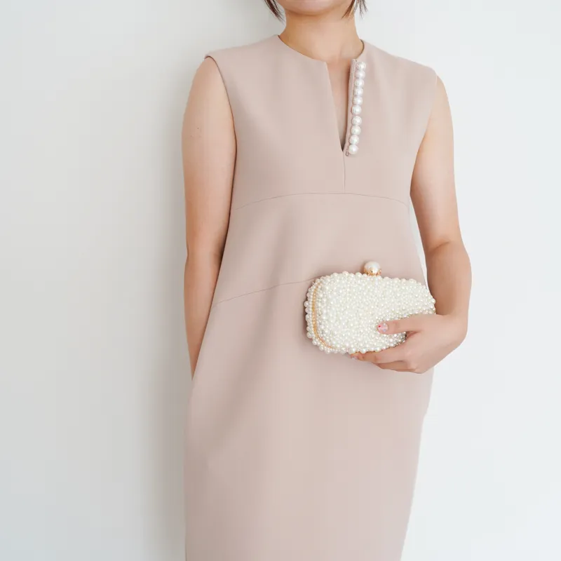 YOKO CHAN（ヨーコチャン） パールドレス（ベージュ/サイズ36