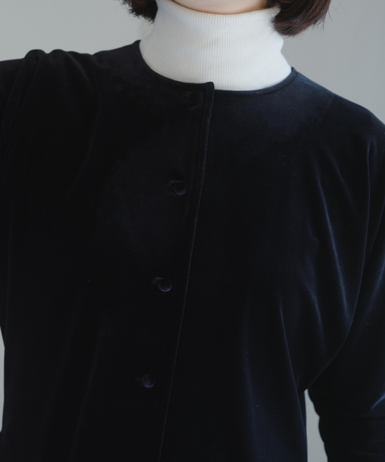 ≪通常販売≫【THE DRESS #25】velour button blouse（ベロアボタン