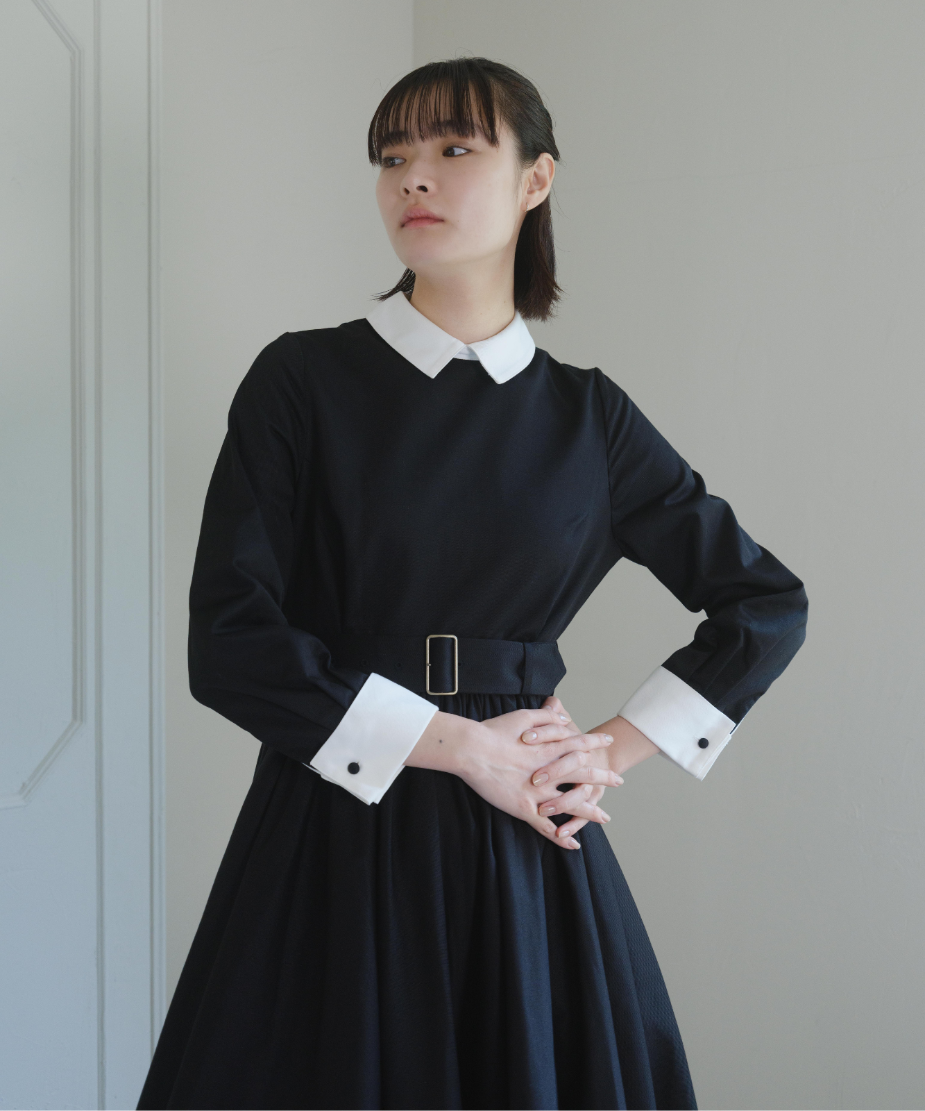 ≪通常販売≫【THE DRESS #32】double cuffs bicolor one piece