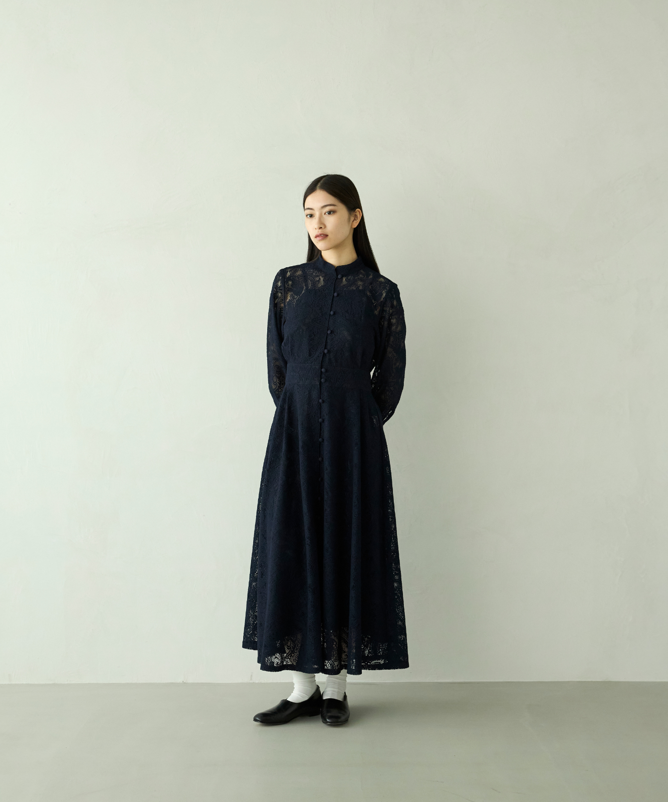 ≪通常販売≫stand collar lace dress（スタンドカラーレースドレス