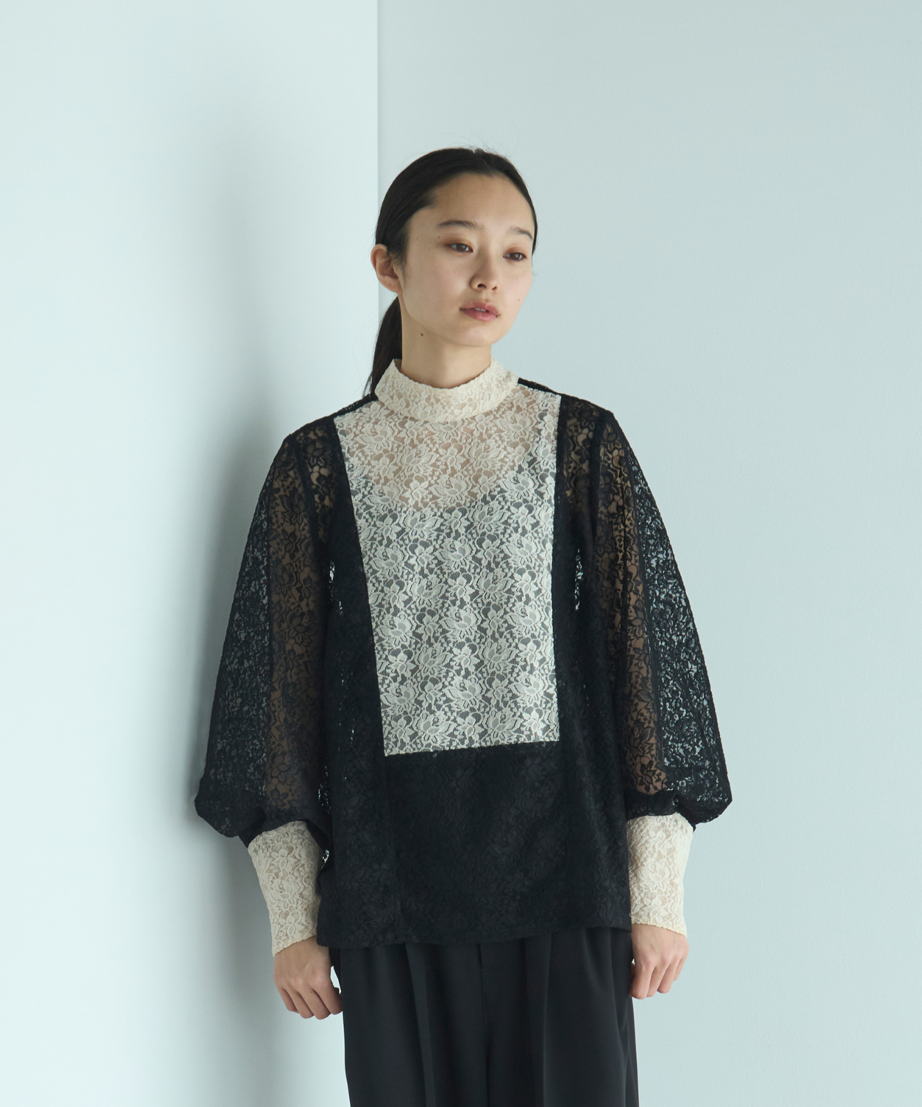 ≪通常販売≫bicolor lace blouse（バイカラーレースブラウス） – THE