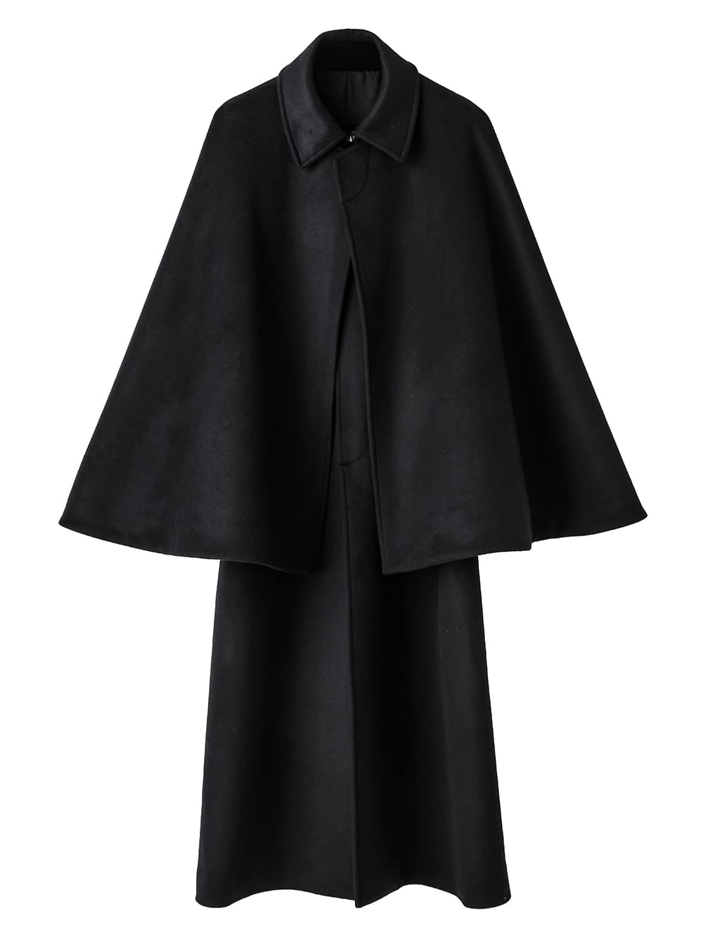sj.0023AW25-black ケープコート The Black-and-White Realism 2025