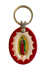 Our Lady of Guadalupe Leather Key Ring - Red – The Franciscan Store