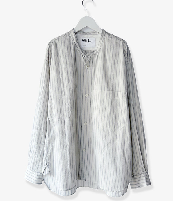 MHL./PJ STRIPE COTTON SHIRTING ST SHIRT (GRAY)