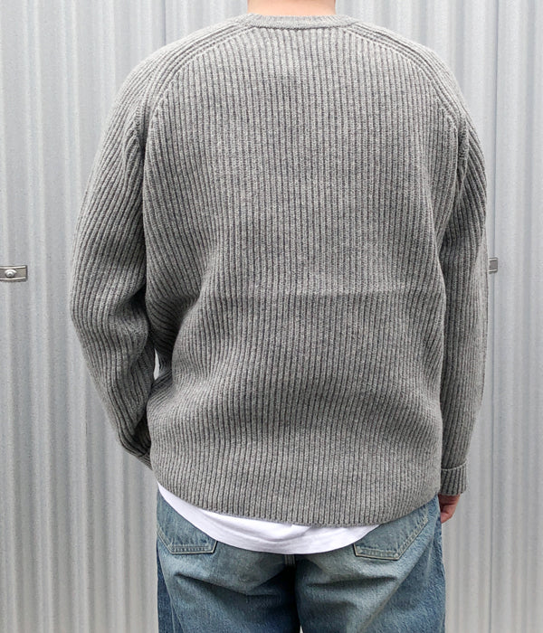 DESCENDANT/CLAM CREW NECK KNIT (GRAY)