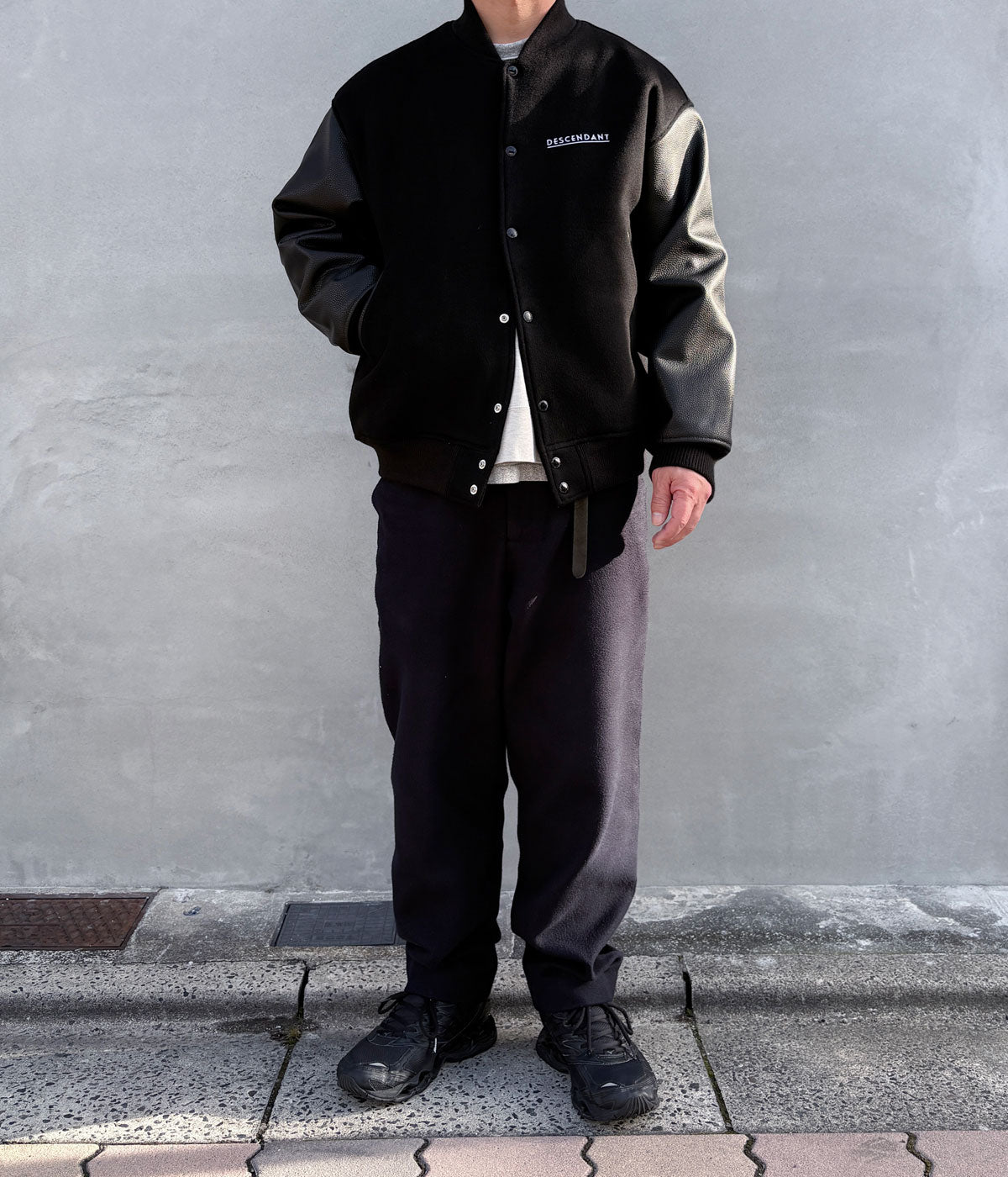 DESCENDANT/FLUKE UP VARSITY JACKET (BLACK)