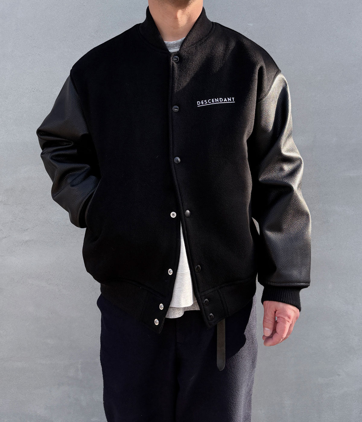 DESCENDANT/FLUKE UP VARSITY JACKET (BLACK)