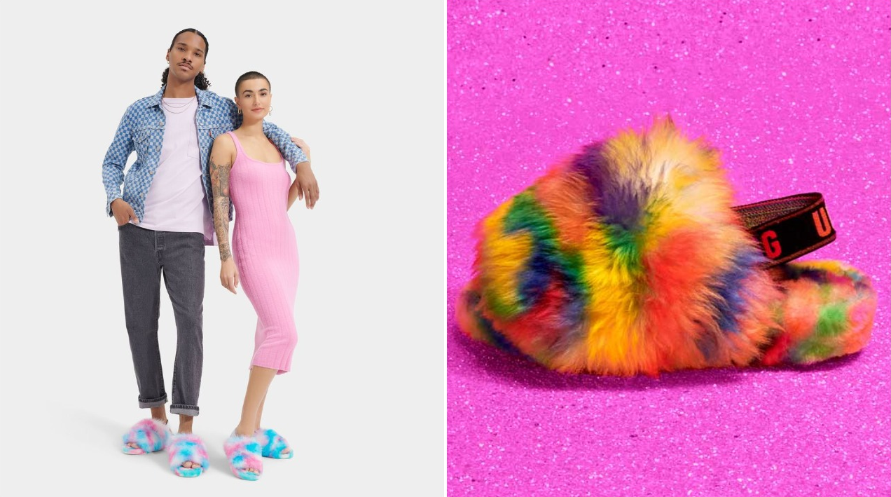 Ugg releases its truly unique Pride collection featuring fluffy slides