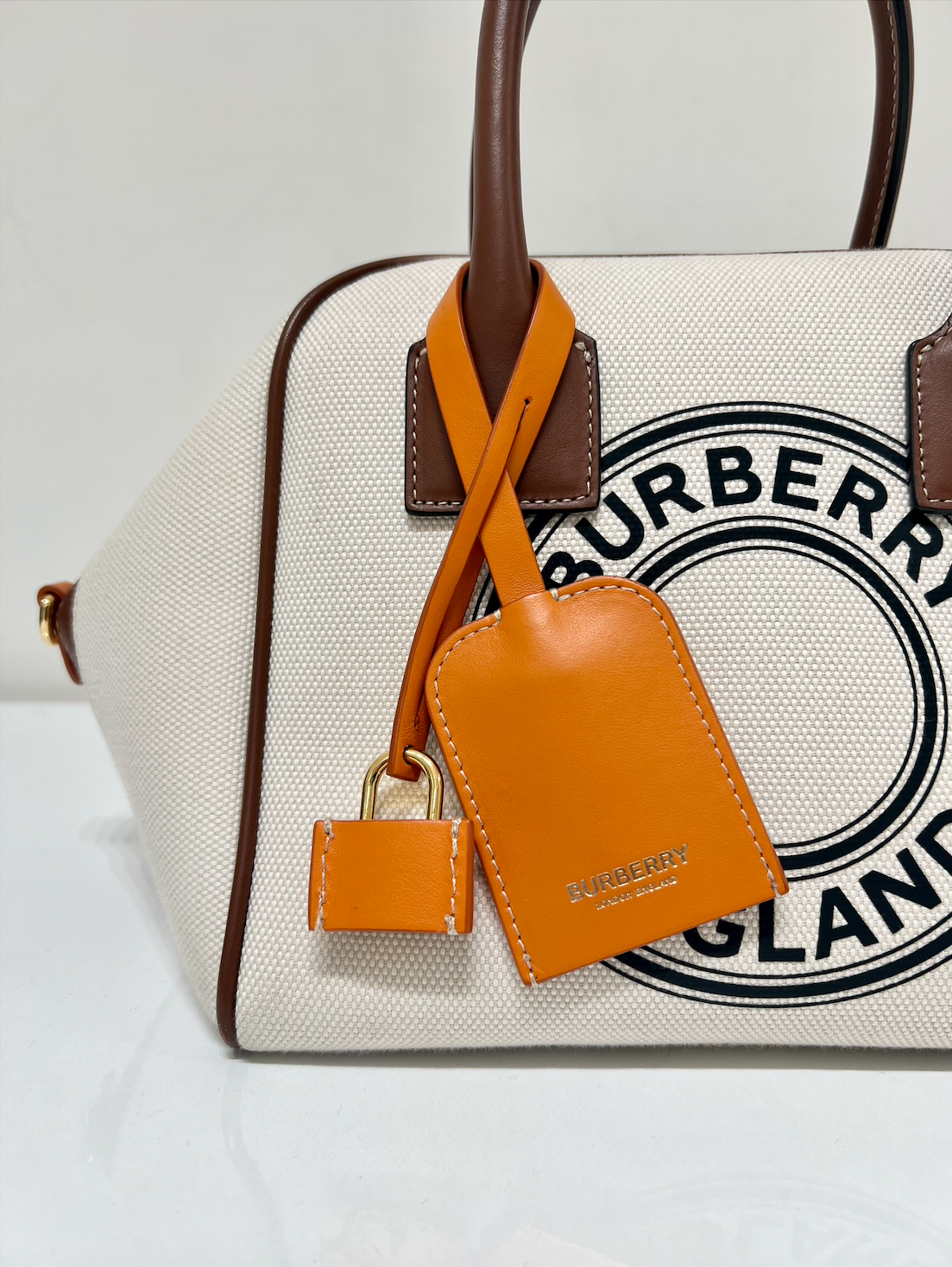 Women :: Burberry Small Logo-Print Cube Bag - The Real Luxury