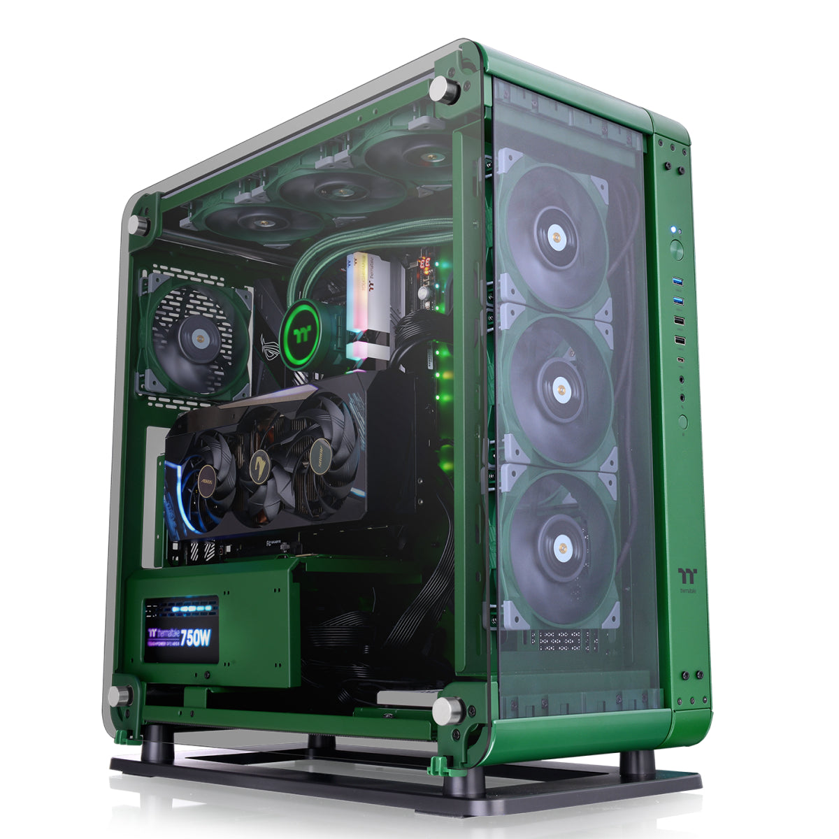 Core P6 Tempered Glass Racing Green Mid Tower Chassis