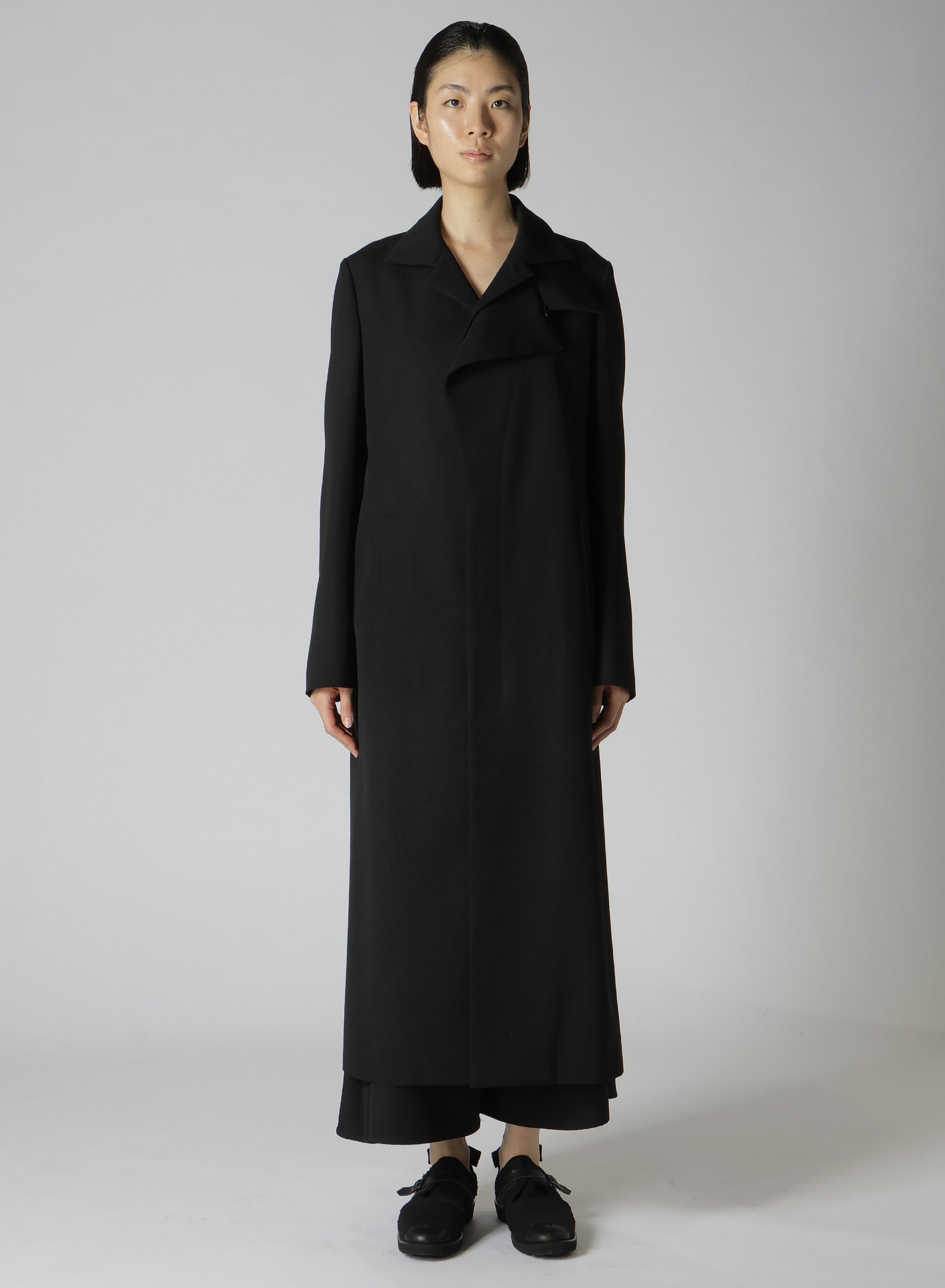 2/60 WOOL GABARDINE R DOUBLE LAYERED LONG COAT – THE SHOP YOHJI
