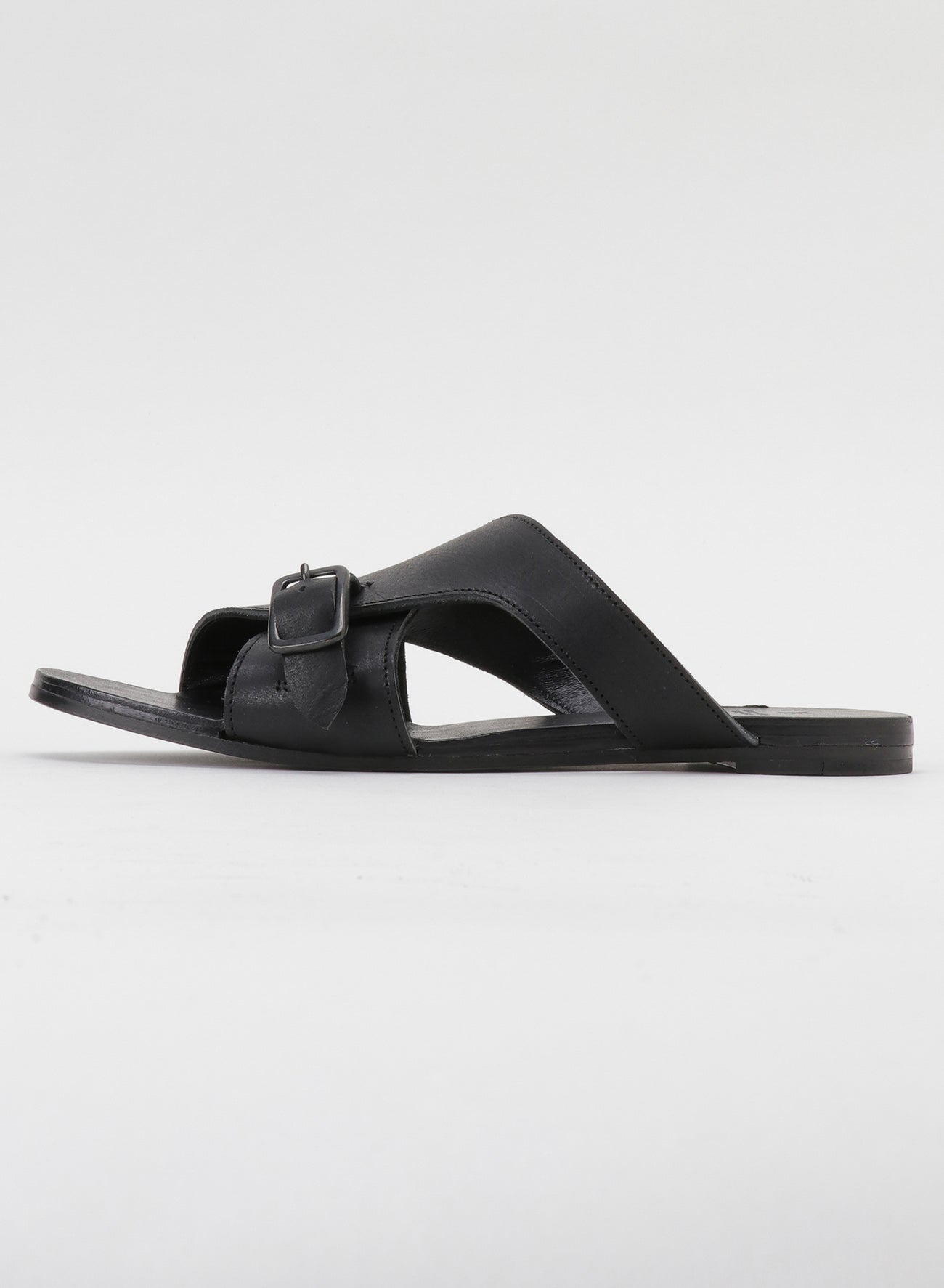 SEMI GLOSS TANNED LEATHER FLAT SANDALS – THE SHOP YOHJI YAMAMOTO