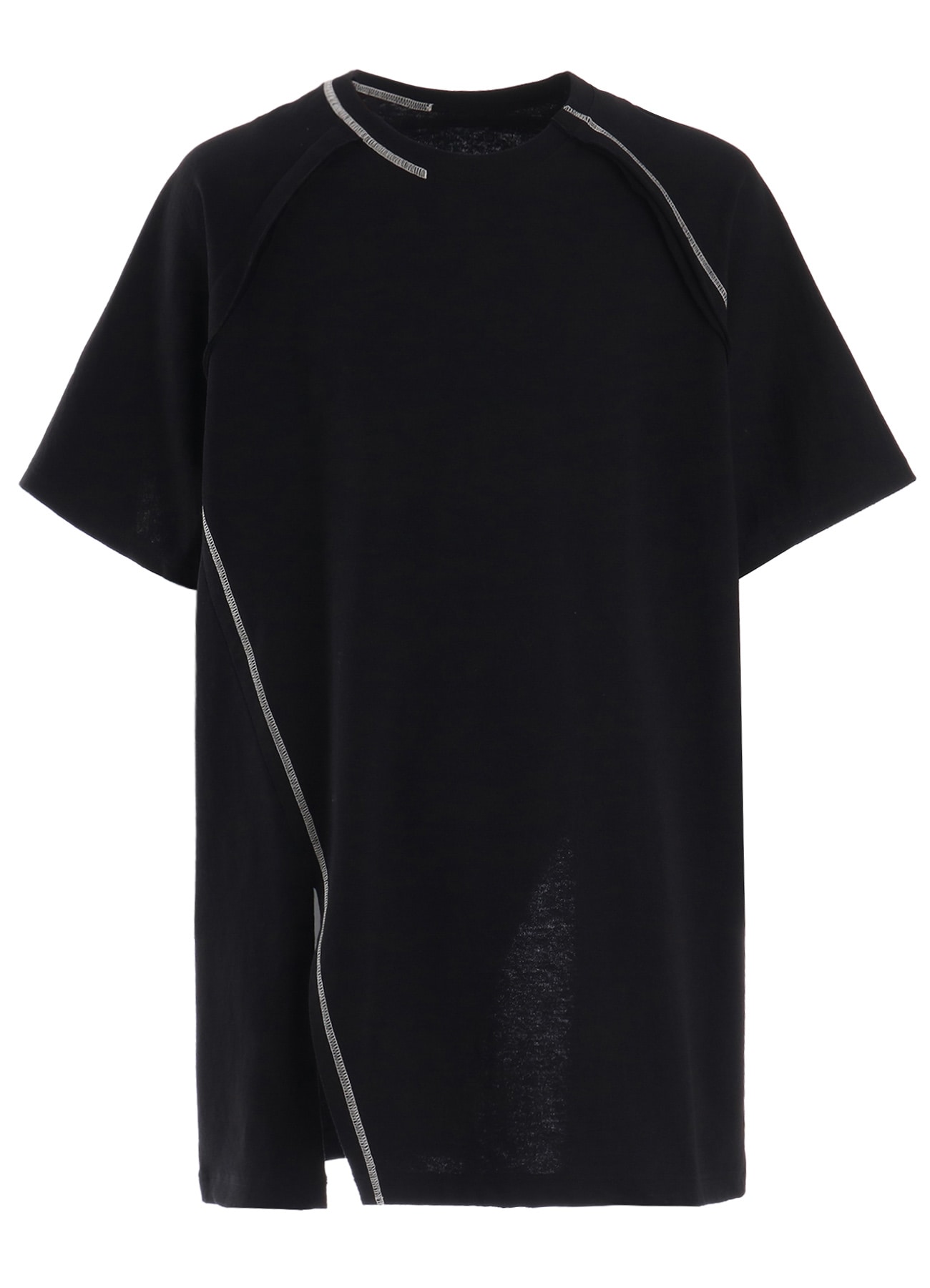 SLUB JERSEY RAGLAN SHORT-SLEEVE T-SHIRT(FREE SIZE Black): Ground Y