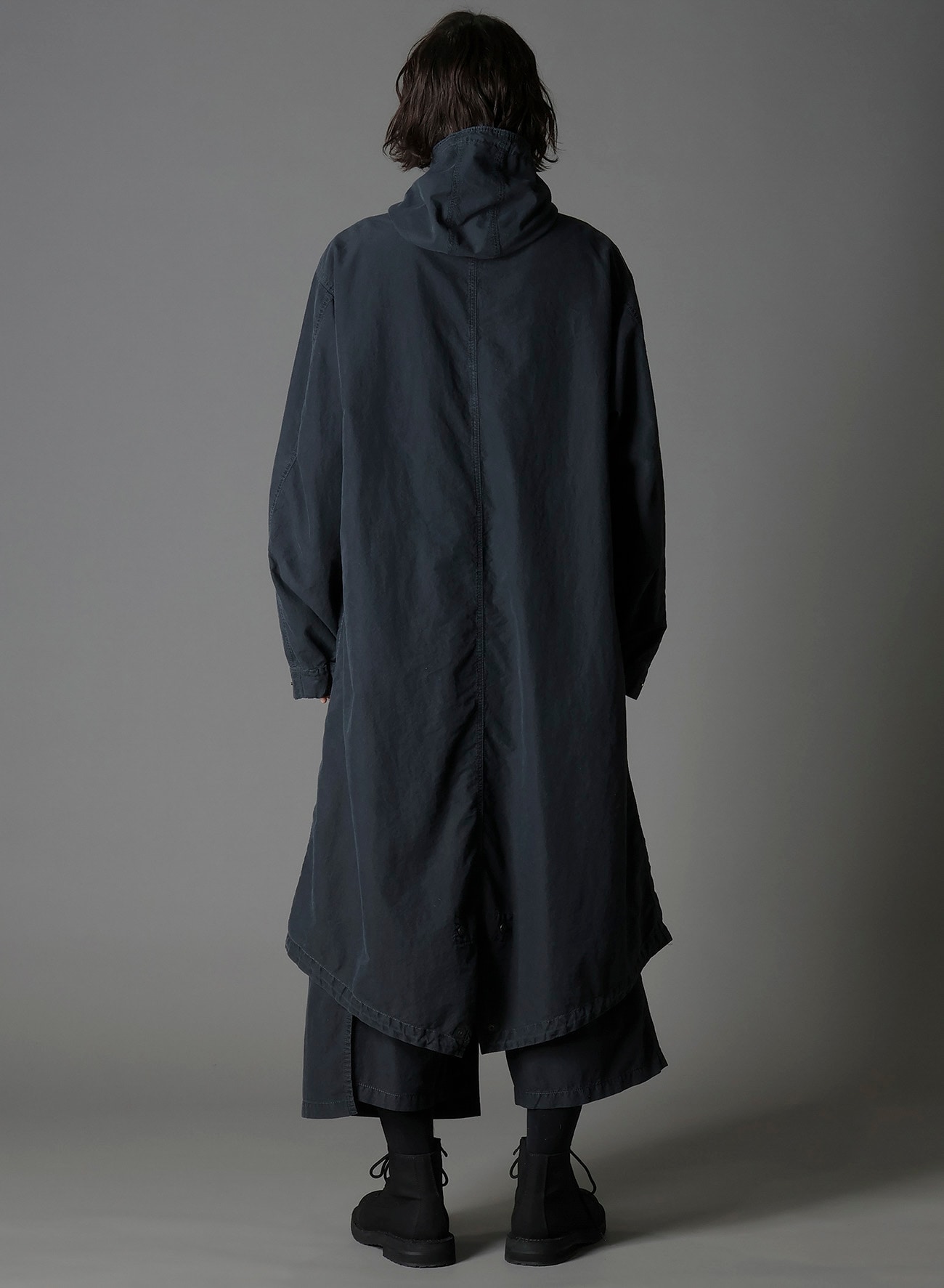 C/NY SULFUR DYEING STONE WASH BIO HOODED MODS COAT(M Black