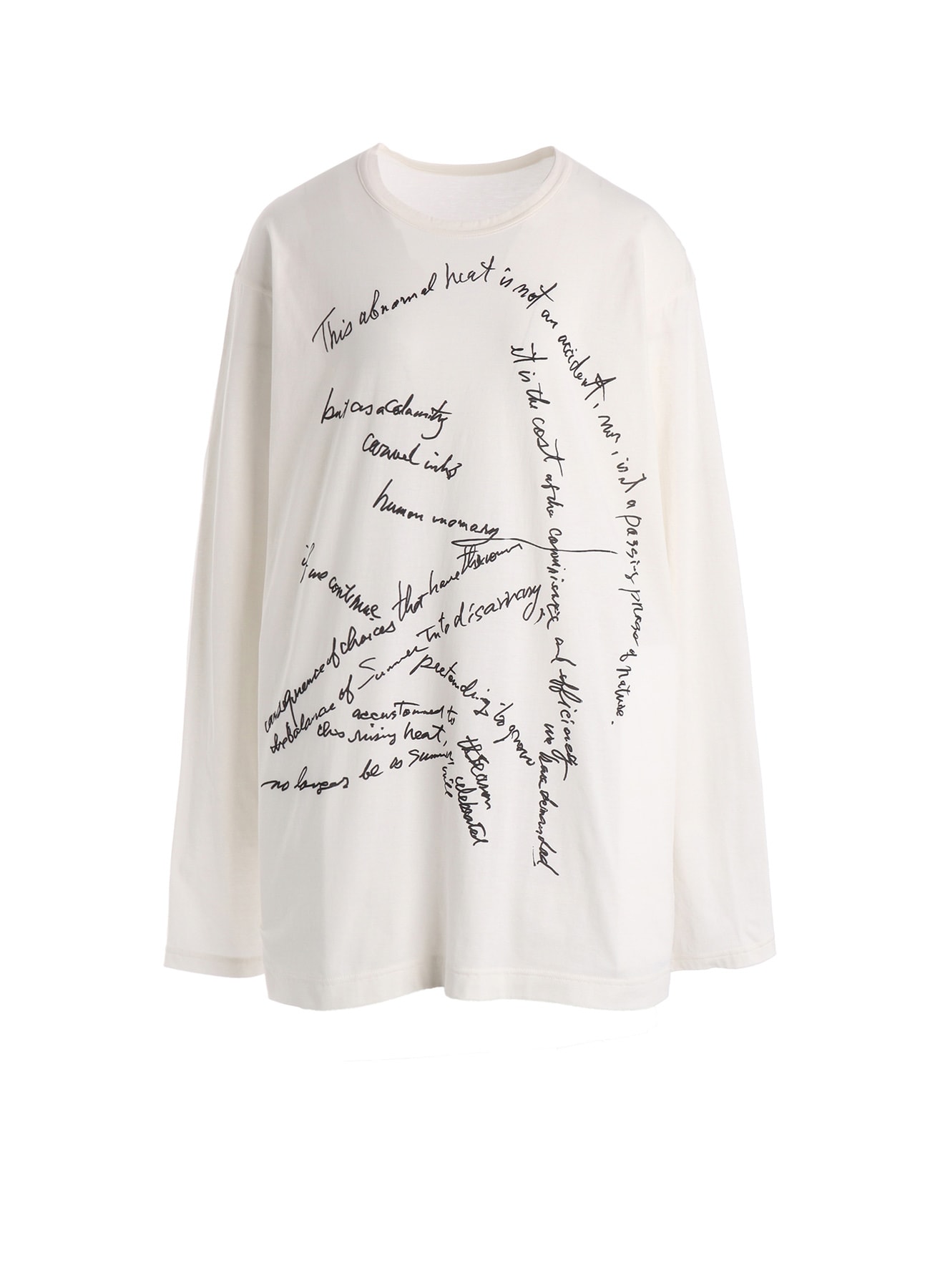 COTTON SINGLE JERSEY HAND WRITING PT LONG SLV T(S Off White