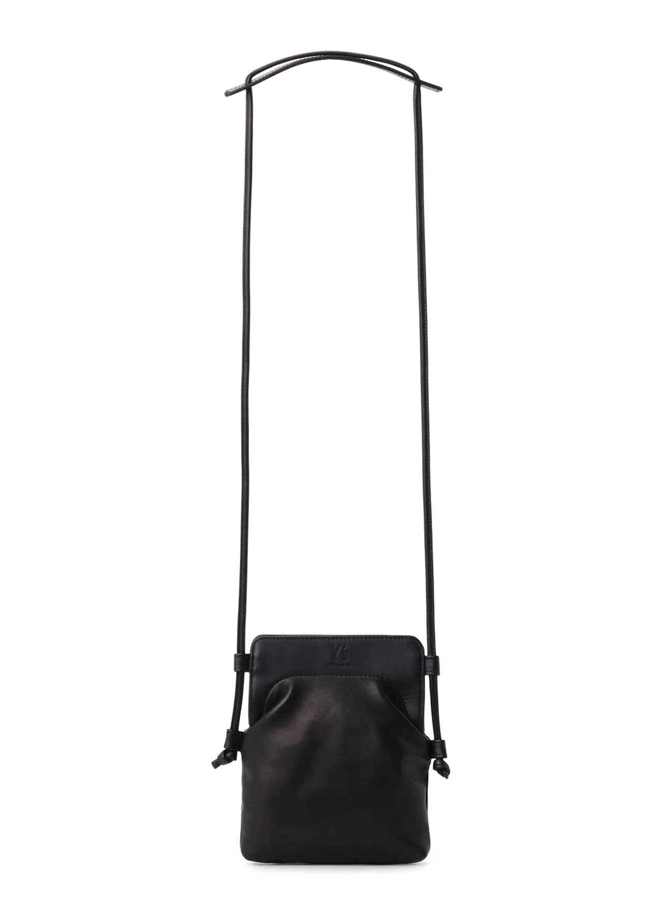 SMOOTH LEATHER COMBINATION CLASP BAG (S)(FREE SIZE Black): Y's