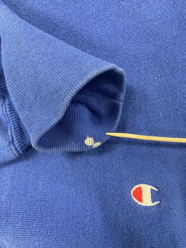 Vintage Champions Reverse Weave Sweatshirt Hoodie Size Medium Blue