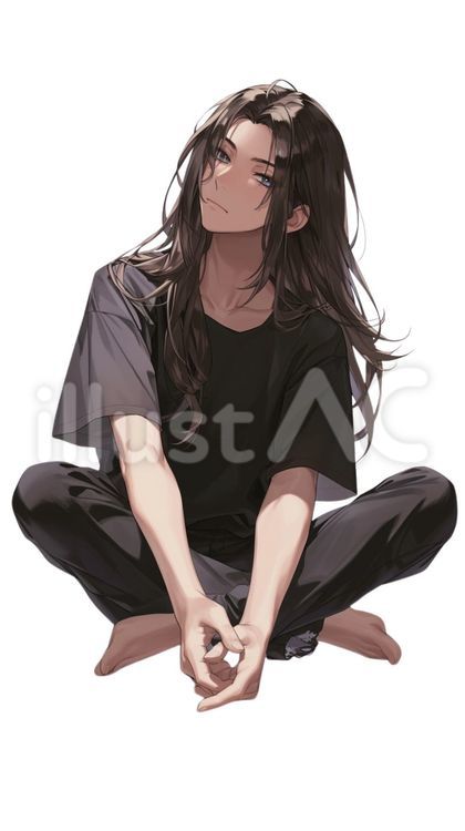 ロングヘアーの男性イラスト - No: 25031296｜無料イラスト・フリー