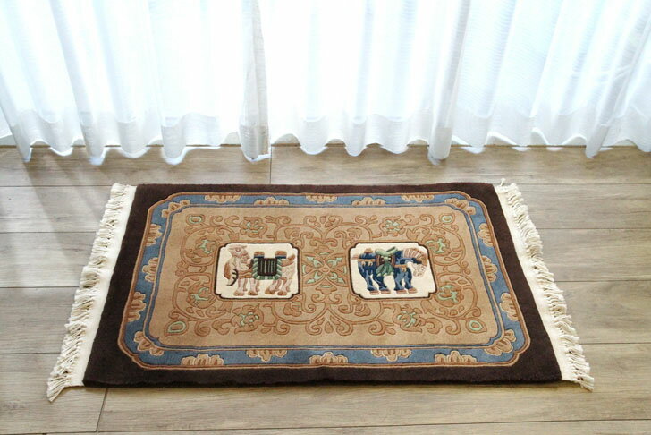 楽天市場】中国 段通 ウール マットの通販