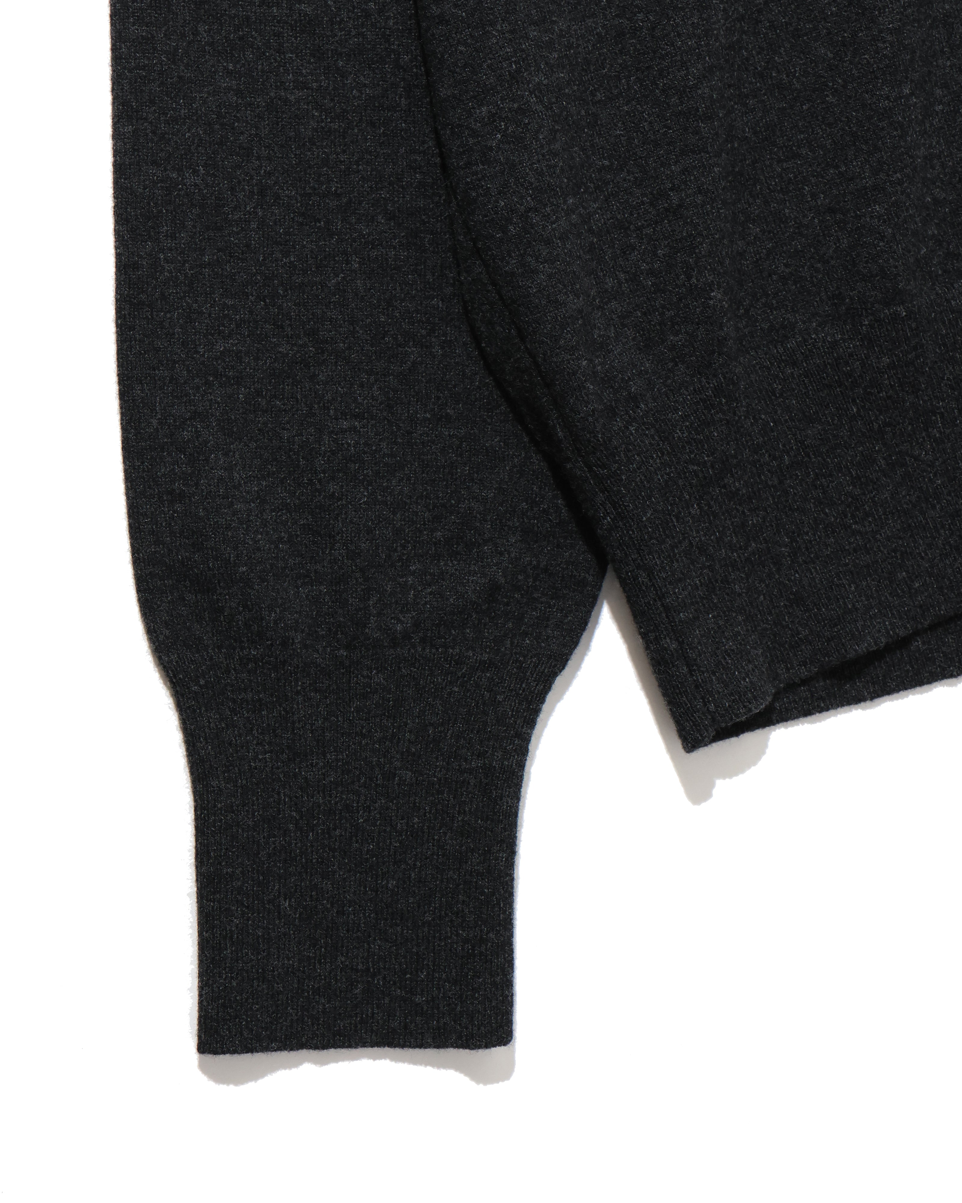 HIGH TWIST WOOL KNIT V-NECK P/O CHARCOAL – TIME AFTER TIME