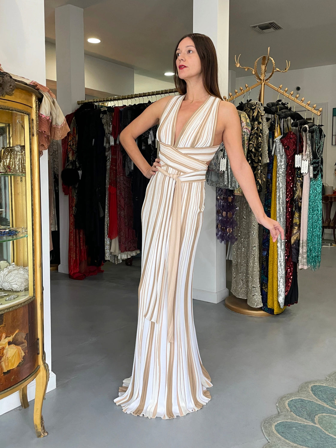 2002 Christian Dior by John Galliano Striped Stretch Knit Low