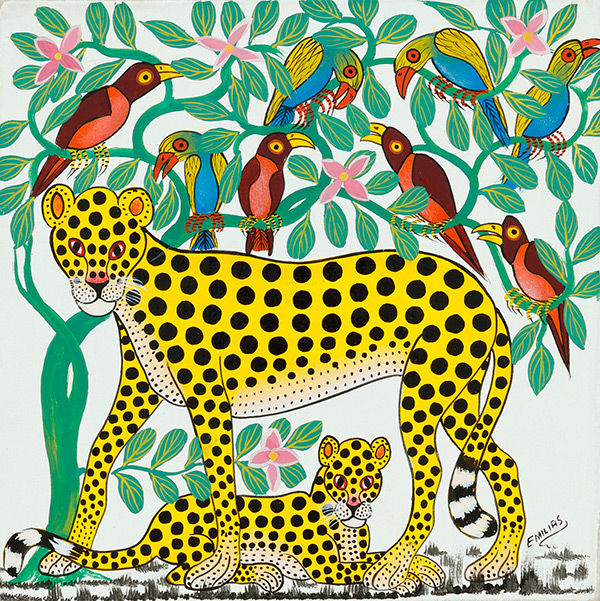 チーターの親子/鳥 - ティンガティンガオンラインショップ