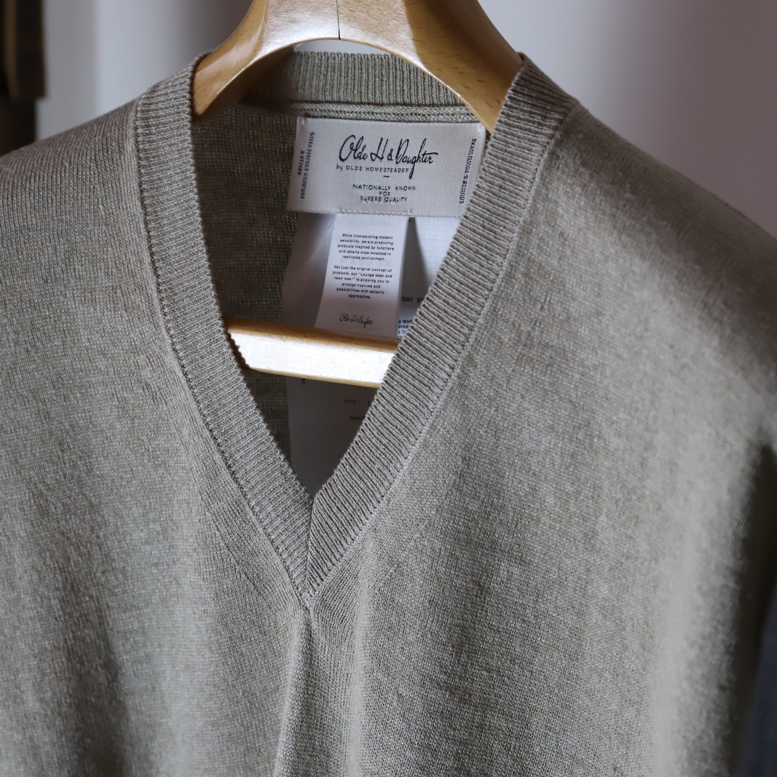 Olde H & Daughter / LINEN×SILK V NECK PULL OVER | TIBETAN MARKET