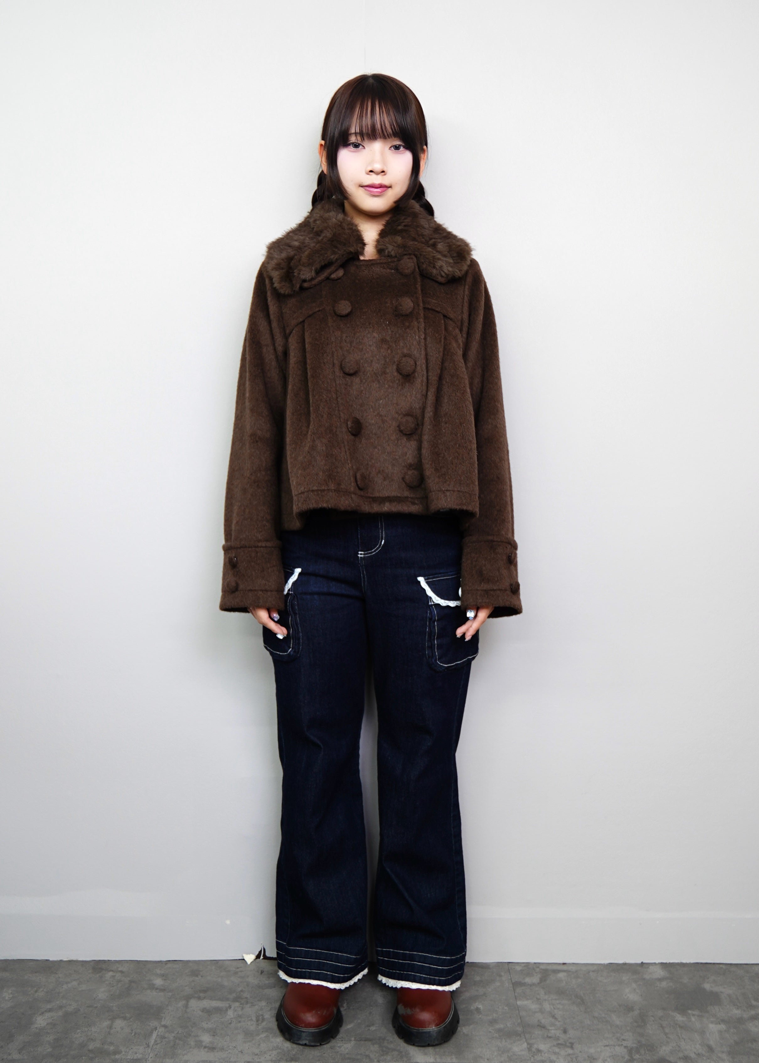 新色黒追加発売】grace fur collar wool coat – Tie.Me