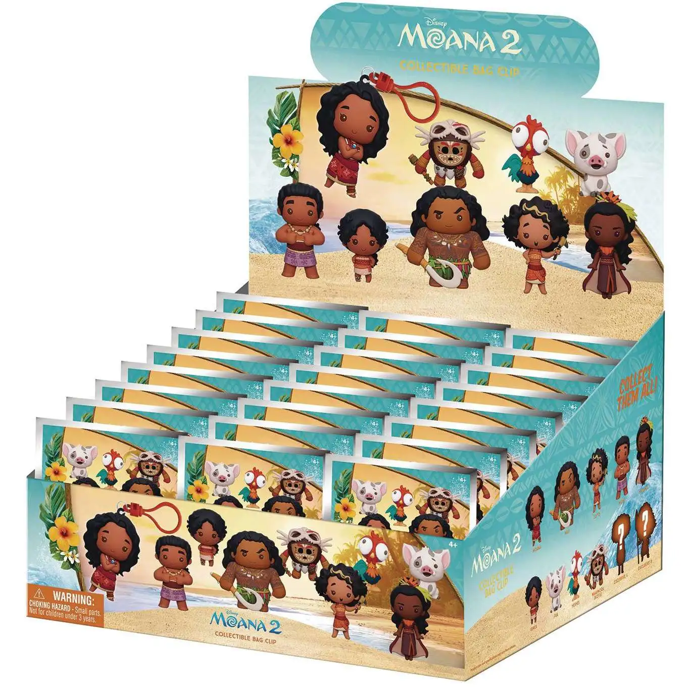 Disney 3D Figural Foam Bag Clip Moana 2 Series 1 Mystery Box 24