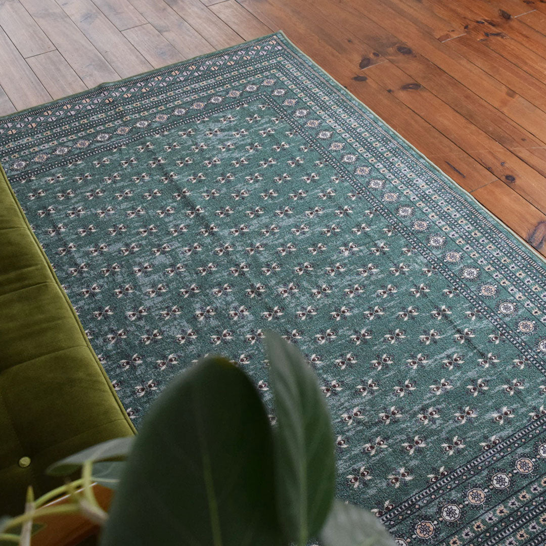 ヴィンテージ風ラグ TOCORU Series ブハラ ループ グリーン– ラグと