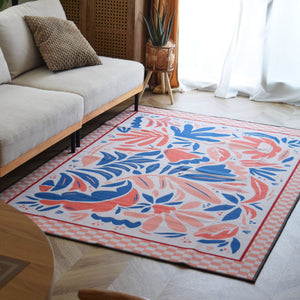 フラワー花柄ラグ TOCORU Series”サンフラワー” ループ オレンジ– ラグ