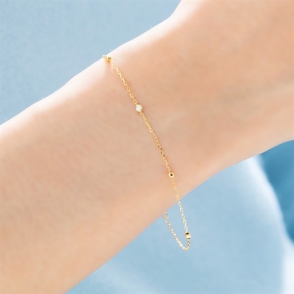 4℃ K18WG ホワイトゴールド アンクレット ブレスレット 4℃ K18WG