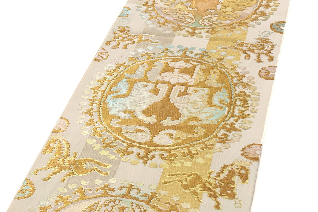 龍村平蔵製 袋帯 「円文白虎錦」 | 特選きものコレクション