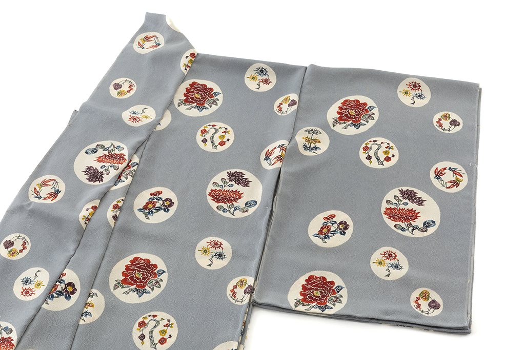 国画会会員 小島悳次郎作 縮緬 型絵染 小紋地 未仕立て品 | 特選きもの