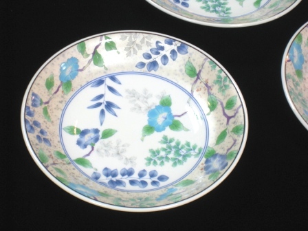 庫山窯 花銀彩 取皿揃 - 土岐陶器本店