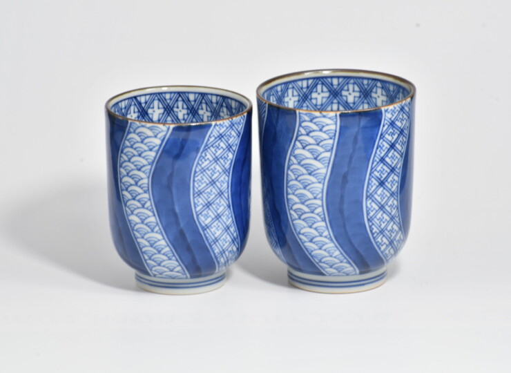 ≪足利美術≫平安 壷楽/清水焼 祥瑞草花湯呑 京焼 清水焼 平安 雲