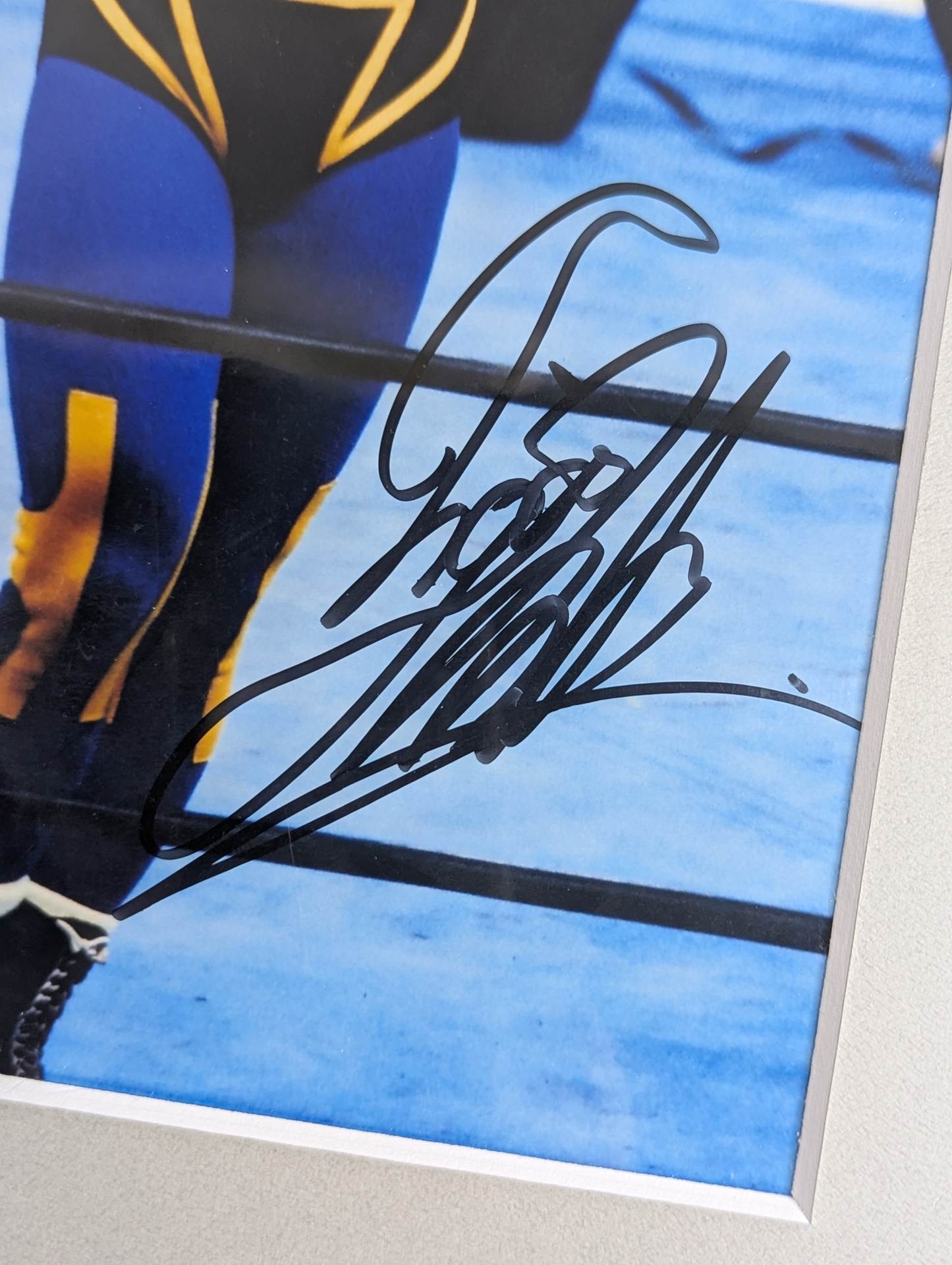 初代タイガーマスク 直筆サイン入り 写真パネル(人差し指突き上げ