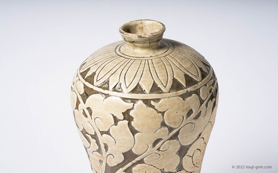 宋金時代 磁州窯 鉄絵塑磁 香合 年代物 宋胡緑 宋金時代 磁州窯 鉄絵塑