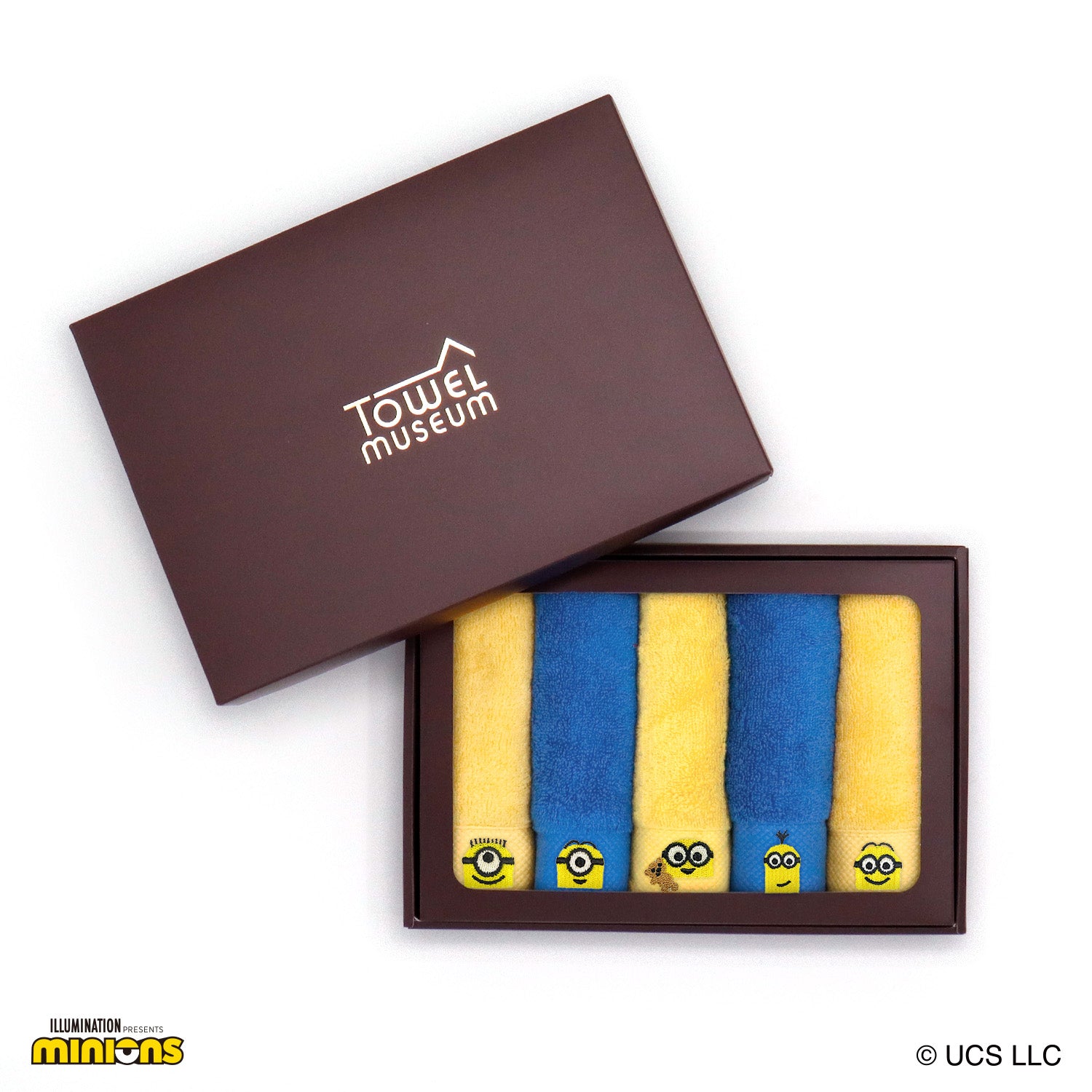 TMOC』ミニオンズ刺繍入り タオルハンカチ5色セット – タオル美術館