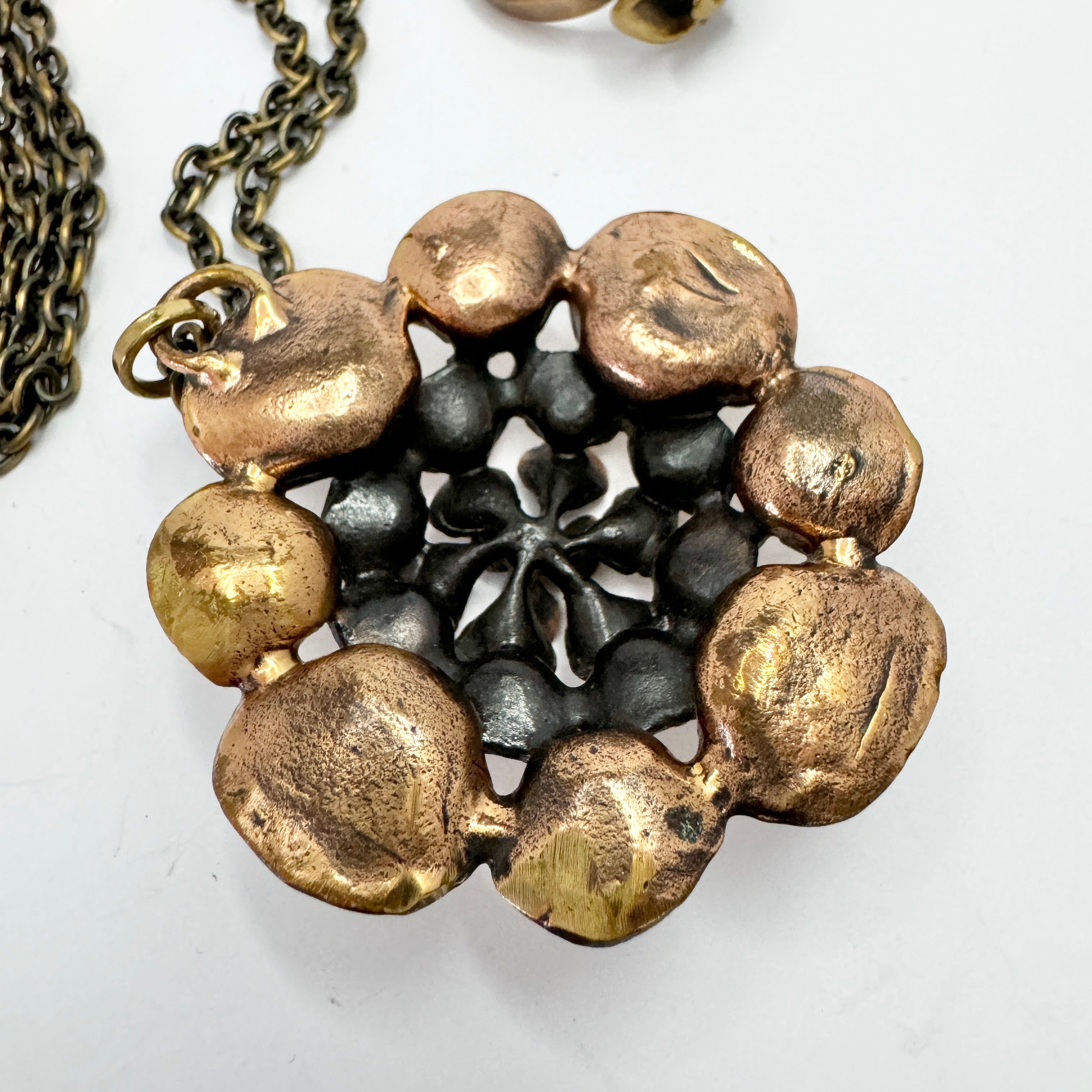 Hannu Ikonen, Finland 1970s Vintage Reindeer Moss Bronze Ring and